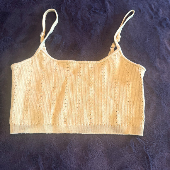 Free People Intimately Butter Yellow Brami Cami bralette crop tank XS soft knit - Picture 1 of 6